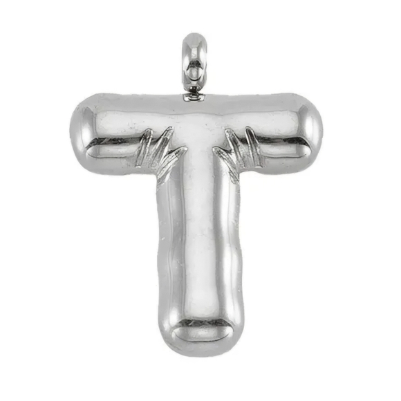 Initial 'T' Pendant Stainless Steel - Picture 1 of 12